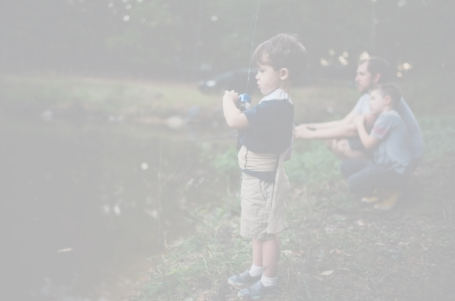 kids fishing in pond