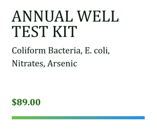 annual well test kit in Wisconsin - Nitrate, Arsenic, Safe Water, Clean Water