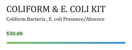 Coliform, E Coli Testing, Well Water Testing, Water Testing 